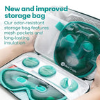 Medi Grade Cooling Ice Face Mask and Cooling Eye Mask for Puffy Eyes & Migraine Relief - Self Care Face Ice Pack with ChillGel Face Ice Mask Technology - Cooling Face Mask, Eye Pads and Bag