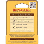 Burt's Bees Lip Balm, Lip Moisturizer With Responsibly Sourced Beeswax, with Vitamin E & Peppermint Oil, Natural Origin Moisturizing Care, 1 Tube, 0.15 oz.
