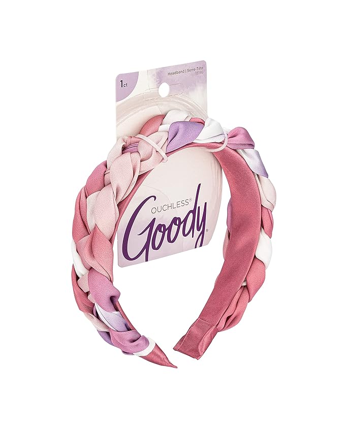 GOODY Ouchless Headband For All Hair Types - Watercolor, Pink - Comfort Fit for All-Day Wear - Beautiful Design for Instant Style - Pain-Free Hair Accessories for Women, Men, Boys & Girls