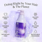 EVANYC Tone It Down Blonde Hair Shampoo, 1 L, Purple for Eliminating Brass & Yellow Tones, Vegan