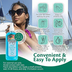 Caribbean Breeze Aloe Cooling Spray Gel, Mango Lime Aloe Vera Gel for Sunburn Relief Spray, Vitamin Enriched with Camellia & Tea Tree, 8.5 oz (250 ml)