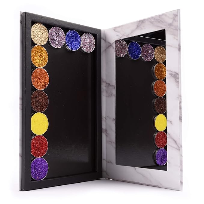 Magnetic Palette Marble Empty Makeup Palette with Mirror for Eyeshadow Lipstick Blush Powder (White)