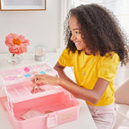 3C4G Pink and Gold Hard Case Makeup Storage