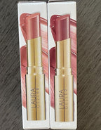 LAURA GELLER NEW YORK Jelly Balm Moisturizing Tinted Lipstick Duo, Hydrating Hydrating Vitamin E - Semi-Shine Finish |Tinted Lip Balm Set Brick House & In the Buff