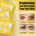 Eye Mask Under Eye Patches (20 Pairs) 24K Golden Under Eye Masks Hyaluronic Acid Eye Patches for Dark Circles and Puffiness, Reduce Wrinkles and Fine Lines Under Eye Area - Gold
