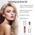 Hydrating Lip Glow Oil - Transparent Clear Plumping Gloss for Women & Girls, Color-Changing Tinted Balm, Tinta para Labios, Moisturizing Lip Care for Daily Use (Crystal, 1 pcs)