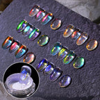 3 Boxes Ice Transparent Aurora Nail Powder Neon Rainbow Holographic Chameleon Powder Multi Chrome Iridescent Pigment Pearlescent Nail Art Glitters (Transparent #1#2#3)