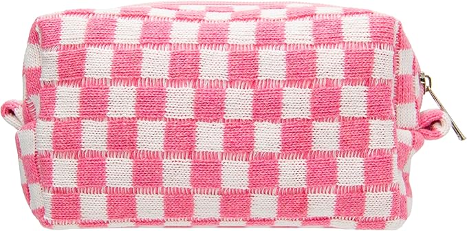 Pazimiik checkered makeup bag for