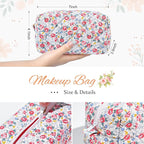 Soidram floral makeup bag quilted