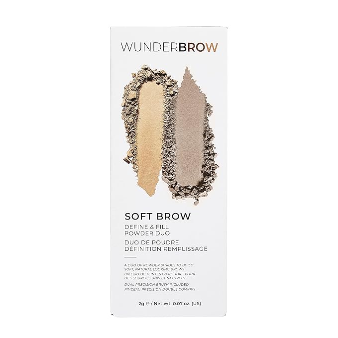 Soft Brow Define & Fill Powder Duo, Includes Dual ended Brush, Vegan and Cruelty Free (Blonde)