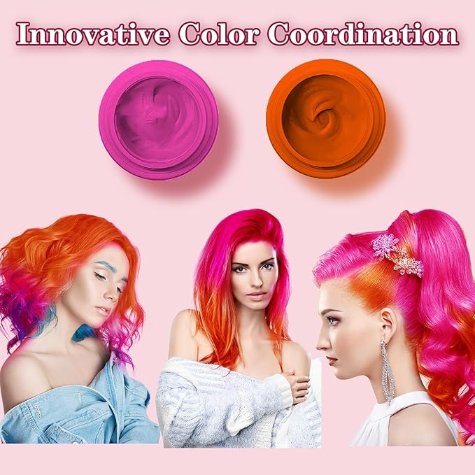 Pink Hair Color Wax, Temporary