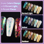 Allstarry 4 Colors Chameleon Flakes, Premium Sparkle Colorshift Pigment Powder for Epoxy Resin Slime Tumbler Making DIY Project Scrapbook Makeup Nail Art Paint Decoration