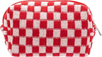 Pazimiik checkered makeup bag for