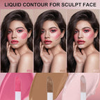 3Pcs Liquid Contour Makeup Trio with Bronzer Shade,