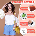 6 Pcs Boho Lip Balm Sleeve Keychain Lipstick Holder Key Chain with Portable Clip Lip Gloss Pouch Keychain for Women Graduation Travel Accessory Stocking Stuffers Gifts