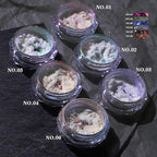 3 Boxes Ice Transparent Aurora Nail Powder Neon Rainbow Holographic Chameleon Powder Multi Chrome Iridescent Pigment Pearlescent Nail Art Glitters(Transparent#4#5#6)