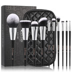 DUcare Makeup Brushes with Case 10Pcs Travel Makeup Brushset Women Gift Premium Synthetic Kabuki Foundation Blending Brush Face Powder Blush Concealers Eye Shadows with bag