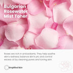 Rose Water Spray for Face & Hair (Refill) - Organic USDA Certified Rosewater Facial Toner - Alcohol-Free Makeup Setting Hydrating Face Mist - Anti-Aging Toner Spray - 8 Fl Oz