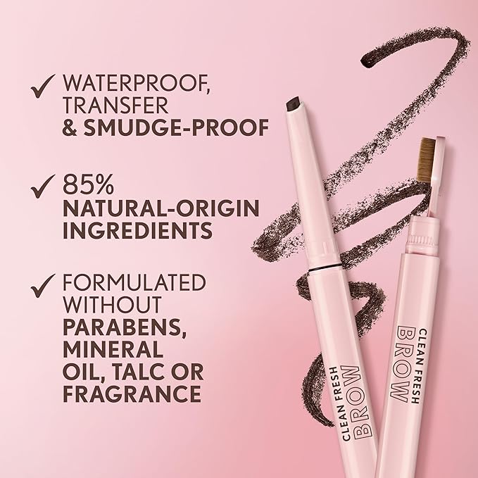 Covergirl Clean Fresh Brow Filler Pomade, 300 Auburn, Eyebrow Pencil, Ultra-Precise Tip, Creamy Formula, Highly Pigmented, Soft Matte Finish, Vegan Formula, 0.007oz