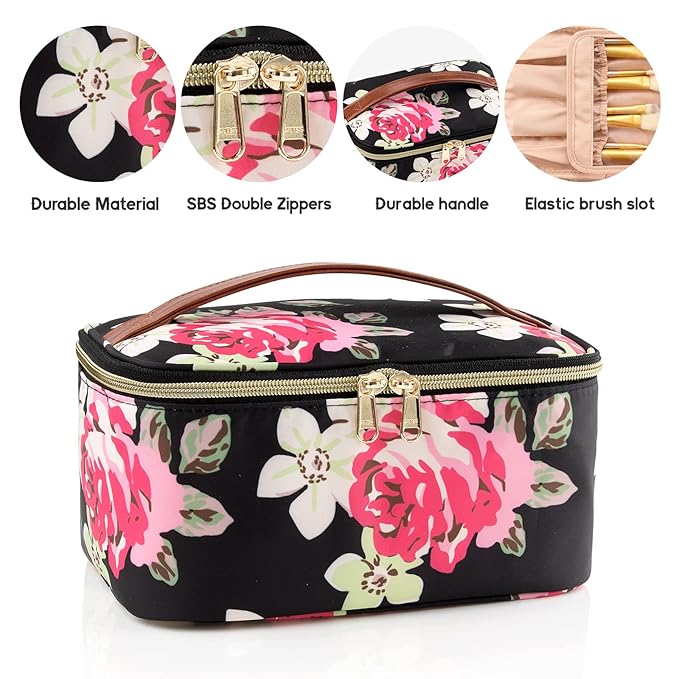 Ocheal floral makeup bag,travel makeup
