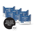 Amazon Basics Make Up Remover Wipes, Original, 25 Count, Pack of 6 (Previously Solimo)