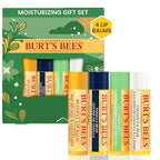 Burt's Bees Holiday Gift, 4 Lip Balms Stocking Stuffer, Assorted Mix Set, Classic Beeswax, Vanilla, Cucumber Mint & Coconut And Pear
