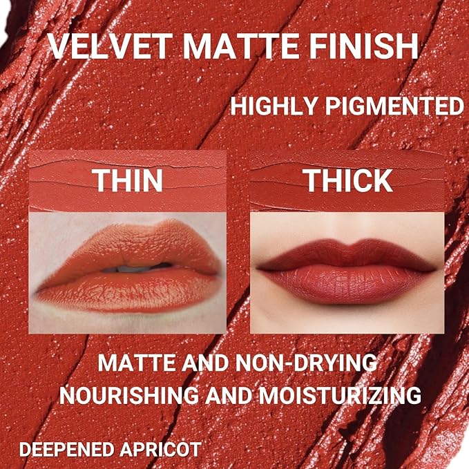 Oulac Red Creamy Matte Lipstick, Soft Satin Finish Lipsticks for Women with Moisturising Formula, Rich Color, Highly Pigmented Enriched with Rose Oil, Vegan & Cruelty-Free| 3.6g (Y05)