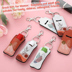 6 Pcs Boho Lip Balm Sleeve Keychain Lipstick Holder Key Chain with Portable Clip Lip Gloss Pouch Keychain for Women Graduation Travel Accessory Stocking Stuffers Gifts