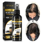 (3Pc) Organic Black Rice Water Spray for Hair Growth, A Solution with Castor Oil & Ginger Root Extract for Thicker, Fuller Hair, Targets Hair Loss and Repairs Damage 300ml/9.6 fl.oz