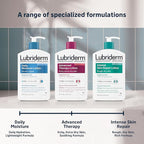 Lubriderm Advanced Therapy Fragrance-Free Moisturizing Lotion with Vitamins E and Pro-Vitamin B5, Intense Hydration for Extra Dry Skin, Non-Greasy Formula, Pack of Three, 3 x 24 fl. oz