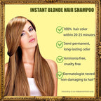 Blonde Brown Hair Dye Shampoo 3 in 1 - Instant Shampoo Para Pintar el Cabello Refresh Hair Color, Herbal Shampoo Hair Dye for Women Men, Easy to Use & Long Lasting Hair Color Shampoo 16.90 oz