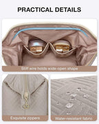 BAGSMART Travel Makeup Bag, Cosmetic Bag Make Up Organizer Case,Large Wide-open Pouch for Women Purse for Toiletries Accessories Brushes