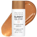 Pacifica Sunny Glow Liquid Face Bronzer Drops - Face Makeup Bronzing For Face & Cheeks for Instant Sun-Kissed Glow - Vitamin C & Glycolic Acid Infused Liquid Bronzer Illuminating Highlighting Clean