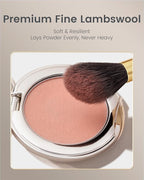 Desert Oak Series Angled Blush Brush - Soft Goat Hair Bristles for Powder/Cream Blush & Bronzer, Ergonomic Ebana Handle & Brass Ferrule, Beginner to Pro (CM 164)