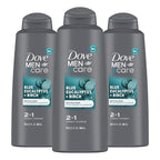 DOVE MEN + CARE 2 in 1 Shampoo Conditioner Eucalyptus + Birch 3 Count For Healthy-Looking Hair Naturally Derived Plant Based Cleansers 20.4 oz