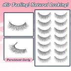 False Lashes Natural Look Wispy Eyelashes 13MM Eye Lash Pack for Daily C Curl Natural Lashes 7 Pair Siligli