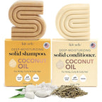 Kitsch Coconut Oil Shampoo and Conditioner Set – Deep Moisturizing Shampoo and Conditioner Bar for Dry Damaged Hair – Hydrating Solid Bars for Curly, Coily & Color Treated Hair – Made in USA