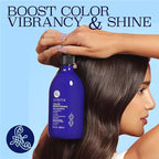 Luseta Blue Shampoo & Conditioner Set - Color Brightening for Brassy and Brunette Treated Hair, Revive Cool Tones, 2x 16.9oz