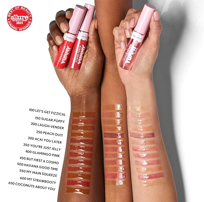 COVERGIRL Clean Fresh Yummy Gloss – Lip Gloss, Sheer, Natural Scents, Vegan Formula - Glamingo Pink