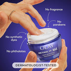 Olay Retinol Face Moisturizer, 24 MAX Anti-Aging Night Cream for Women, Fragrance-Free, Non Greasy - Anti-Wrinkle, Smooth Fine Lines, Tightening, Hydrating Skin Care - Peptides, Glycerin, 1.7 Oz
