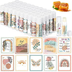 50 Pack Lip Balm Religious for Women Boho Christian Lip Balm with Scripture Bulk Lipsticks Gifts Faith Bible Verse Scripture Inspirational Gift Party Favors Coworkers 10 Styles