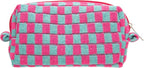 Pazimiik checkered makeup bag for