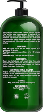 New York Biology Aloe Vera Gel for Face, Skin and Hair - Infused with Tea Tree Oil - From Fresh Aloe Vera Plant - Moisturizing Aloe Vera for Sunburn Relief and Dry Skin - 16.9 Fl Oz - Pack of 2