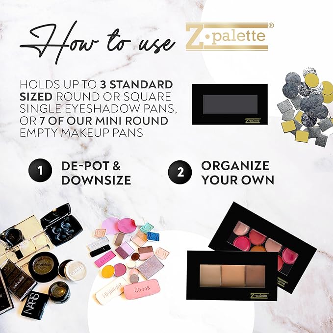 Mini Magnetic Makeup Palette, Empty Magnetic Palette, Universal Magnet makeup palette for Eyeshadows, Powders, Customizable Beauty Organizer with Clear Window