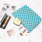 Pazimiik knitted checkered makeup bag
