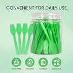 Pana 100pcs Cosmetic Make Up Disposable Plastic 2.5" Spatulas Skin Care Facial Cream Mask Spatula (100 Pieces in a Container) (APPLE GREEN)