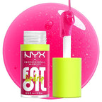 NYX PROFESSIONAL MAKEUP Fat Oil Lip Drip, Moisturizing Lip Oil Gloss, Vegan Tinted Formula, Up to 12 HR Hydration - Supermodel (Shimmering Magenta)