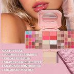 Makeup Eyeshadow Palettes,64 Colors Protable Multifunction Blush Highlighter Contour Palettes with Matte Shimmer Pearl Makeup Effect for Daily Party Makeup - High Pigment Waterproof #6