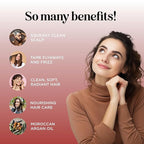 Argan Oil Shampoo and Conditioner for Dry Hair - Paraben and Sulfate Free Shampoo and Conditioner Set for Dry Hair Frizz Curl Care and Split Ends - Moisturizing Argan Shampoo and Conditioner Set