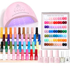 Beetles Gel Nail Polish Kit with U V Light - One Color One Bottle 35 Colors Mood Mosaic Collection Nail Polish Kit 68 Pcs Gifts for Women Girls with Top Base Coat Beauty Must Have DIY Salon Set